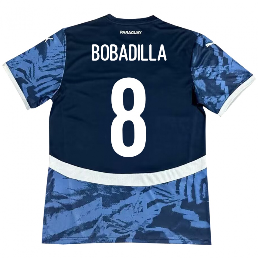 Bambino Maglia Paraguay Damián Bobadilla #8 Blu Kit Gara Away 24-26 Maglietta