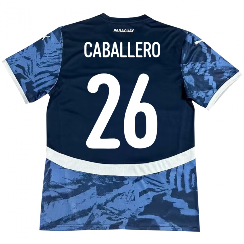 Bambino Maglia Paraguay Hernesto Caballero #26 Blu Kit Gara Away 24-26 Maglietta