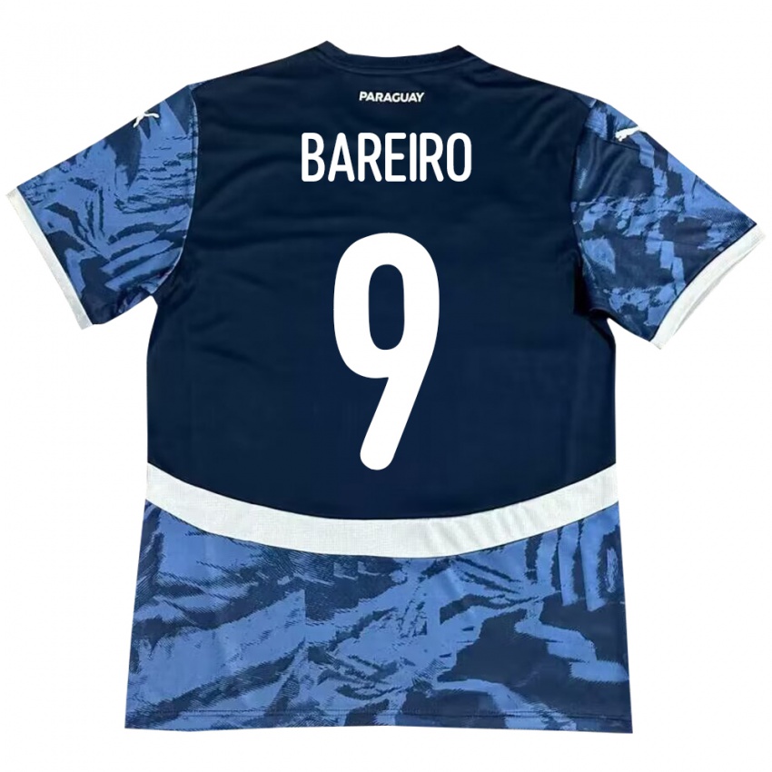 Bambino Maglia Paraguay Adam Bareiro #9 Blu Kit Gara Away 24-26 Maglietta