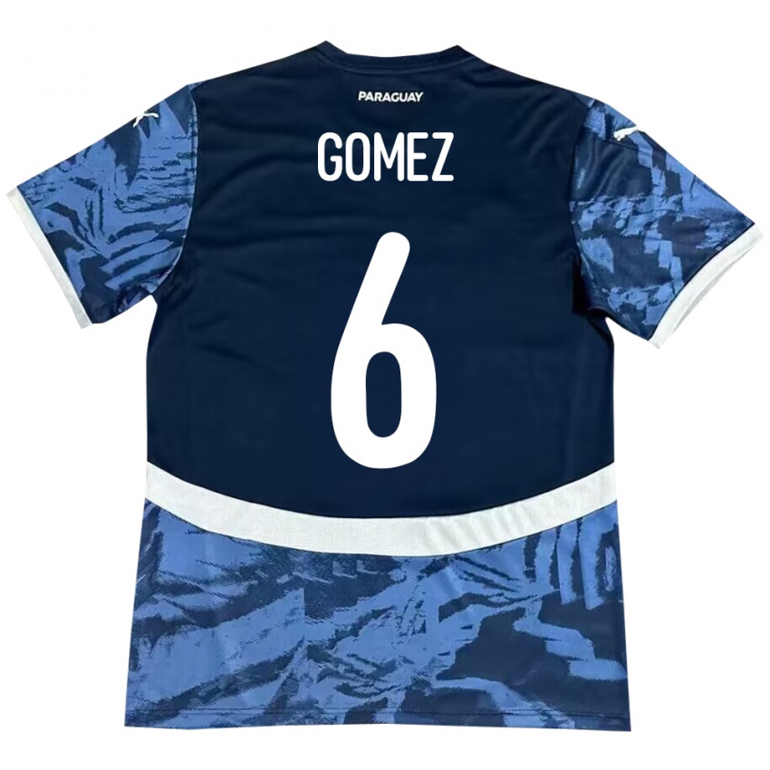 Bambino Maglia Paraguay Marcos Gómez #6 Blu Kit Gara Away 24-26 Maglietta