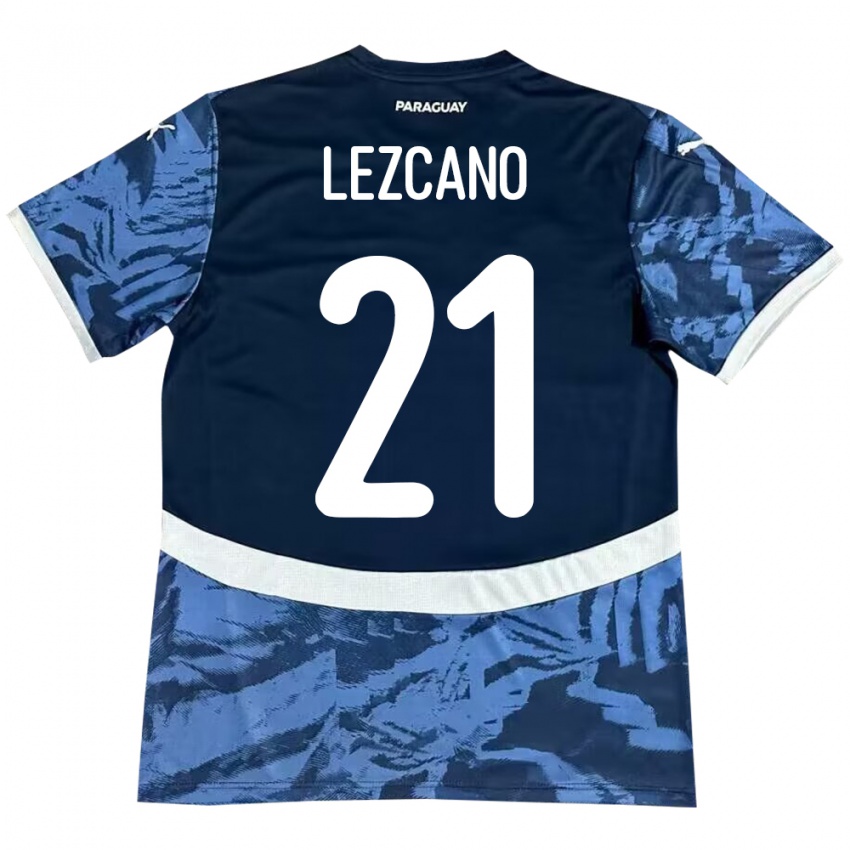 Bambino Maglia Paraguay Rubén Lezcano #21 Blu Kit Gara Away 24-26 Maglietta