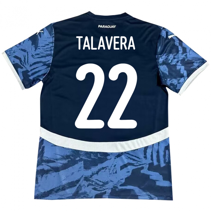 Bambino Maglia Paraguay Javier Talavera #22 Blu Kit Gara Away 24-26 Maglietta