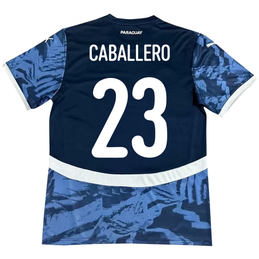 Bambino Maglia Paraguay Tiago Caballero #23 Blu Kit Gara Away 24-26 Maglietta