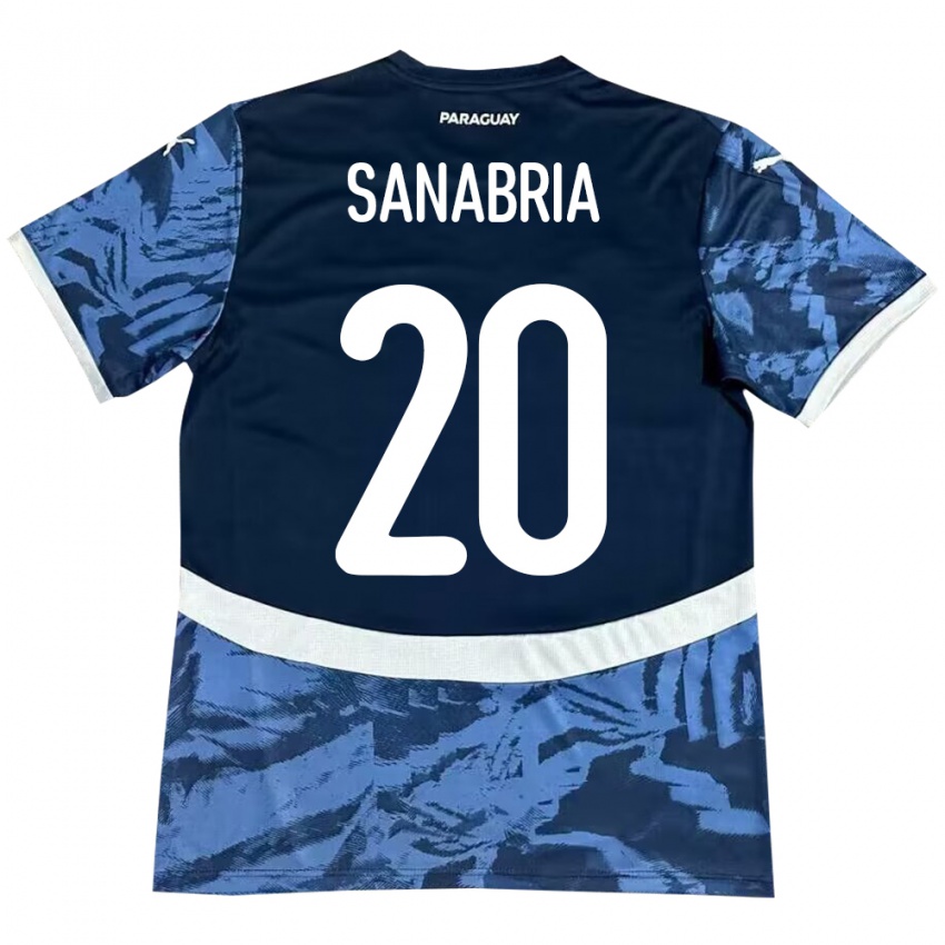 Bambino Maglia Paraguay Tobías Sanabria #20 Blu Kit Gara Away 24-26 Maglietta