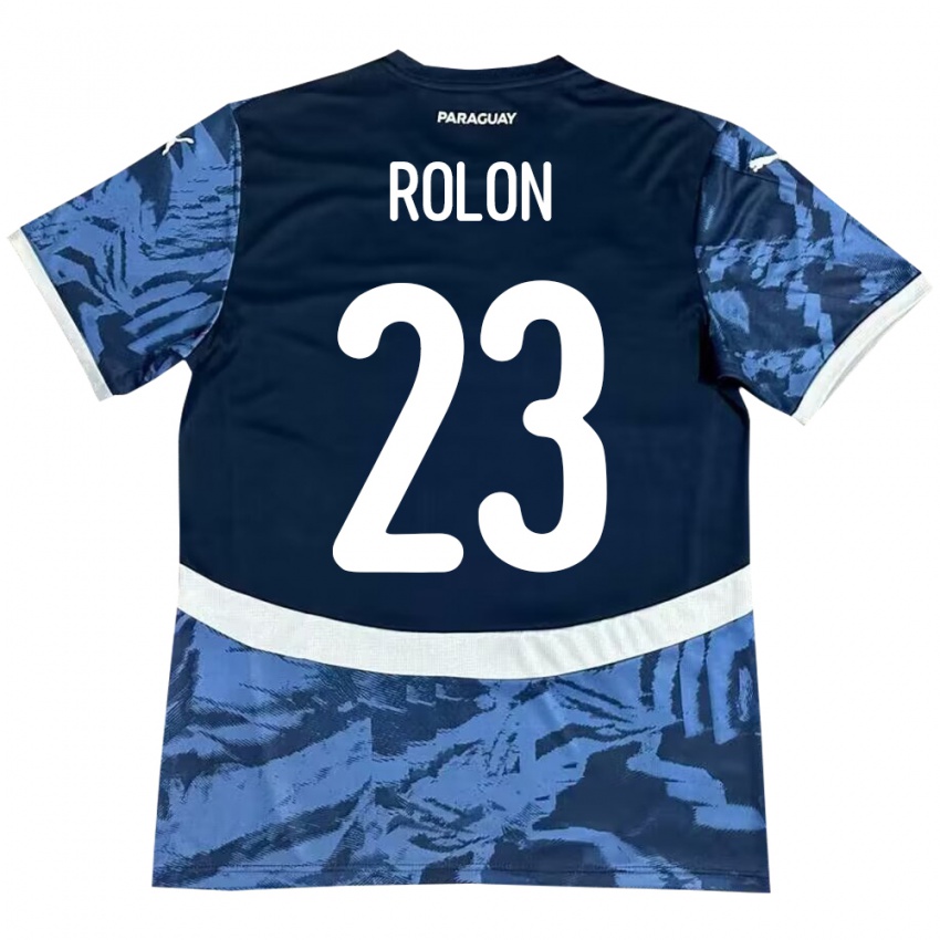 Bambino Maglia Paraguay Luis Rolón #23 Blu Kit Gara Away 24-26 Maglietta