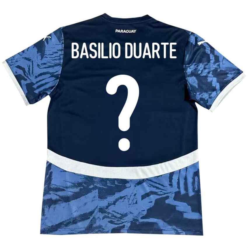 Bambino Maglia Paraguay Basilio Duarte #0 Blu Kit Gara Away 24-26 Maglietta