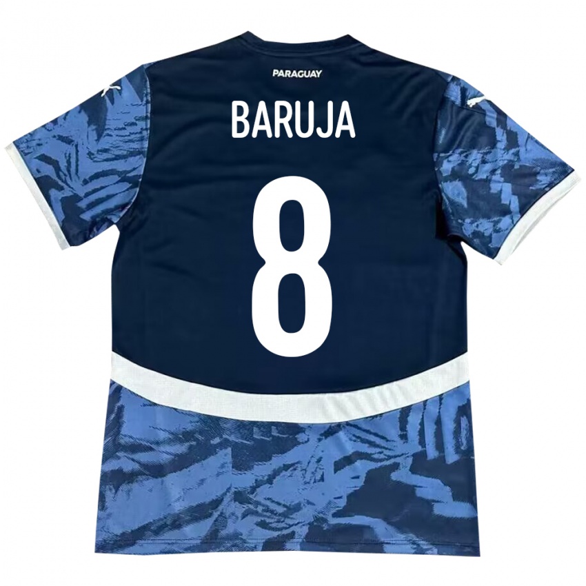 Bambino Maglia Paraguay Fabrizio Baruja #8 Blu Kit Gara Away 24-26 Maglietta