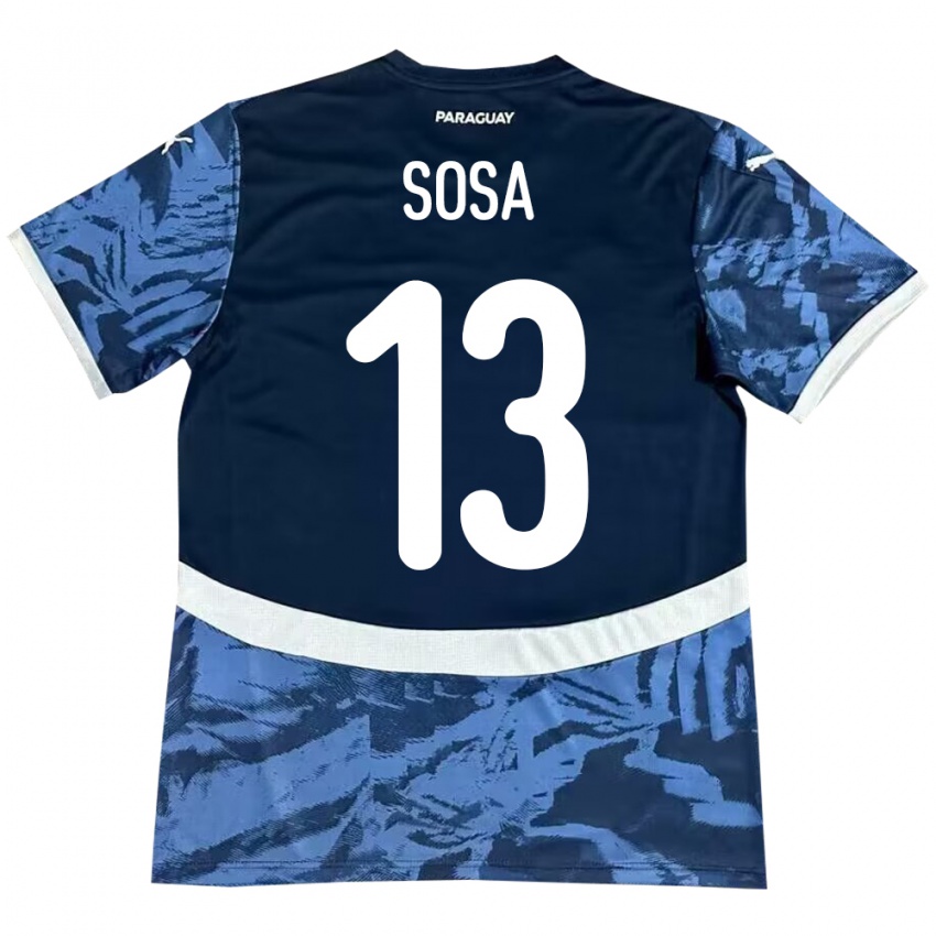 Bambino Maglia Paraguay Alex Sosa #13 Blu Kit Gara Away 24-26 Maglietta