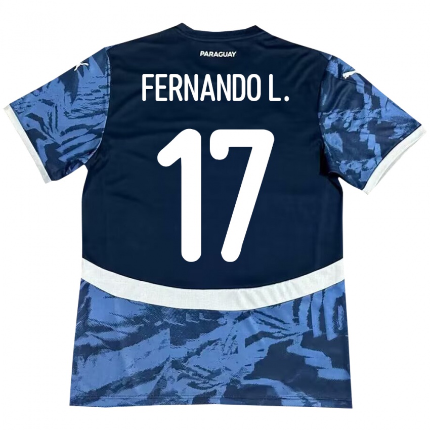 Bambino Maglia Paraguay Fernando Leguizamón #17 Blu Kit Gara Away 24-26 Maglietta