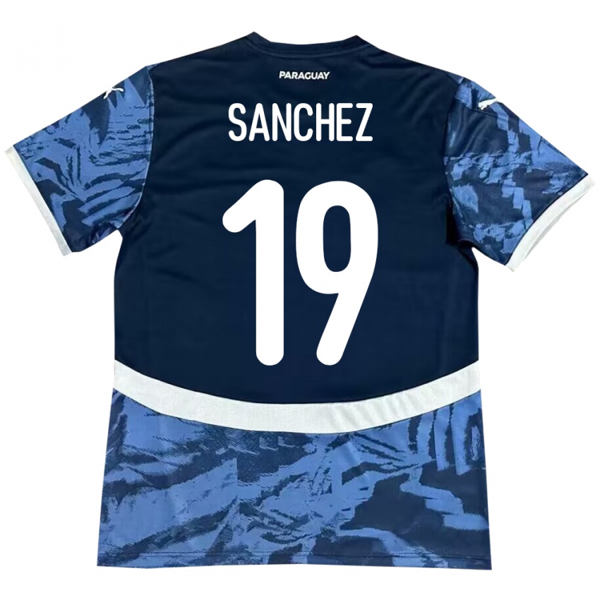 Bambino Maglia Paraguay Juan Sánchez #19 Blu Kit Gara Away 24-26 Maglietta