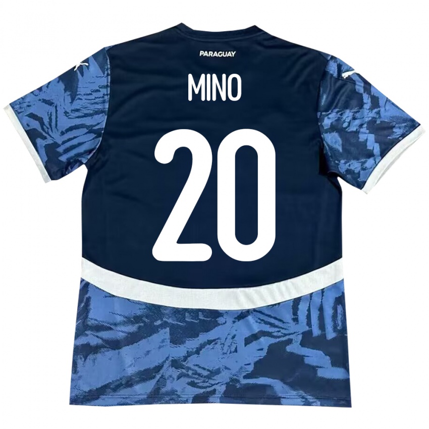 Bambino Maglia Paraguay César Miño #20 Blu Kit Gara Away 24-26 Maglietta