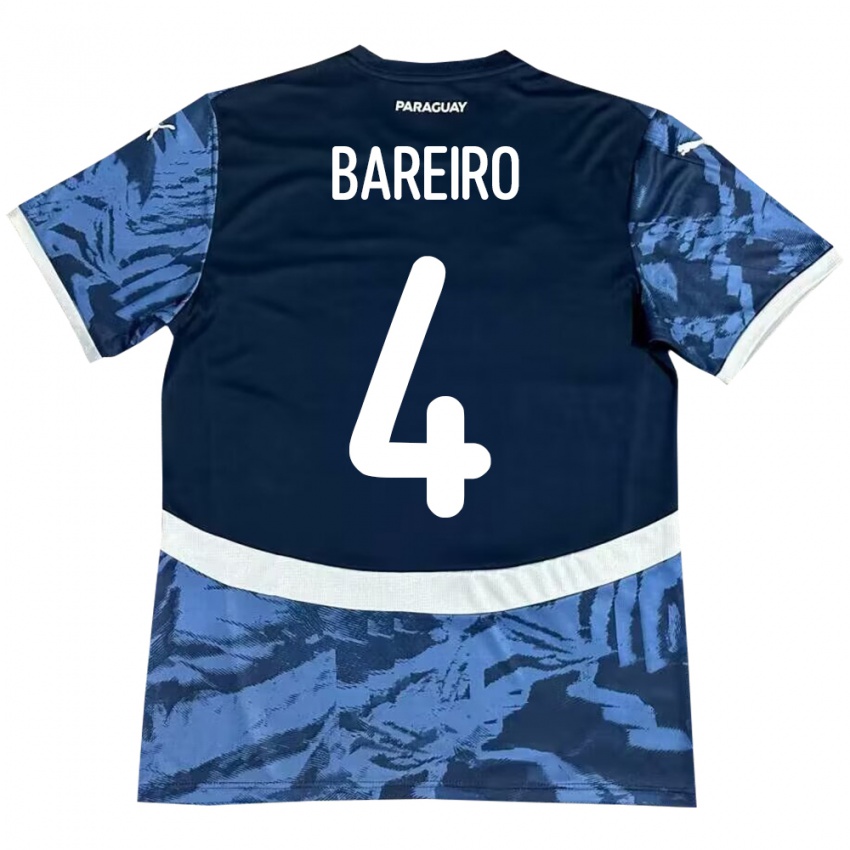 Bambino Maglia Paraguay Daysy Bareiro #4 Blu Kit Gara Away 24-26 Maglietta