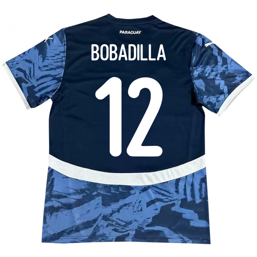 Bambino Maglia Paraguay Alicia Bobadilla #12 Blu Kit Gara Away 24-26 Maglietta