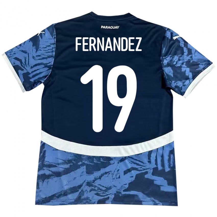 Bambino Maglia Paraguay Rebeca Fernández #19 Blu Kit Gara Away 24-26 Maglietta