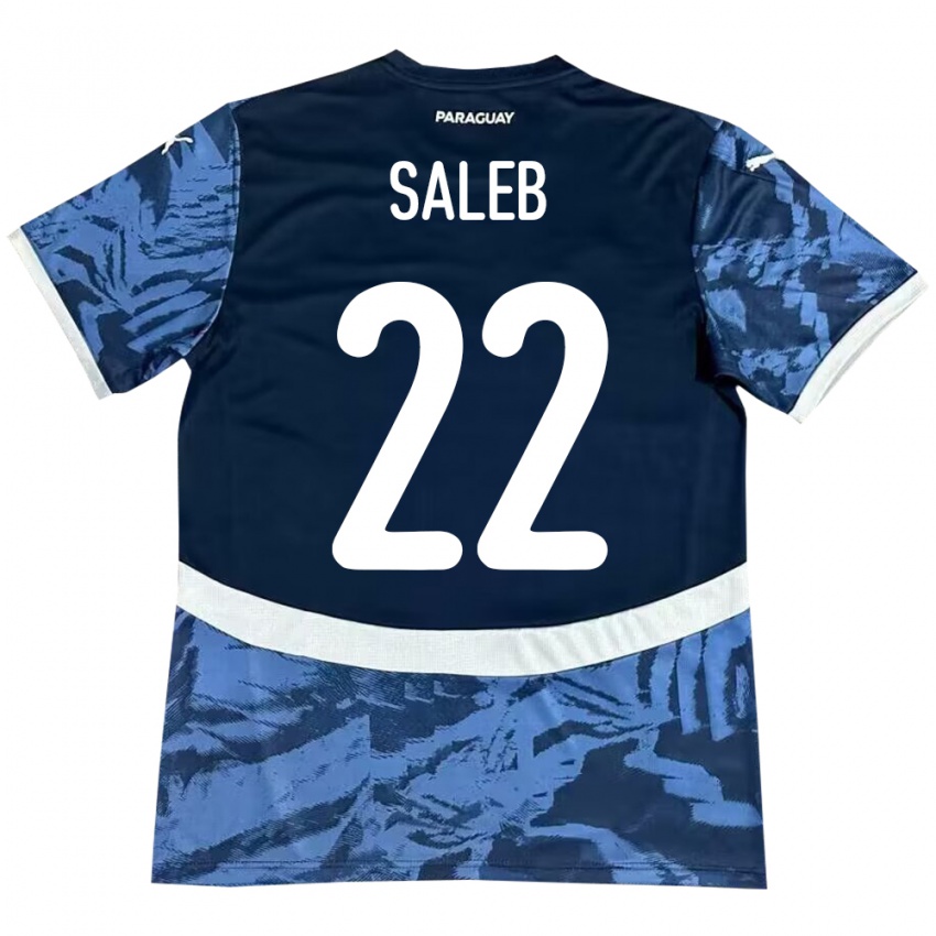 Bambino Maglia Paraguay Gloria Saleb #22 Blu Kit Gara Away 24-26 Maglietta