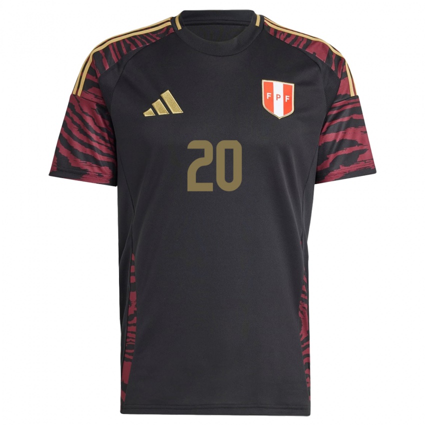 Bambino Maglia Perù Edison Flores #20 Nero Kit Gara Away 24-26 Maglietta