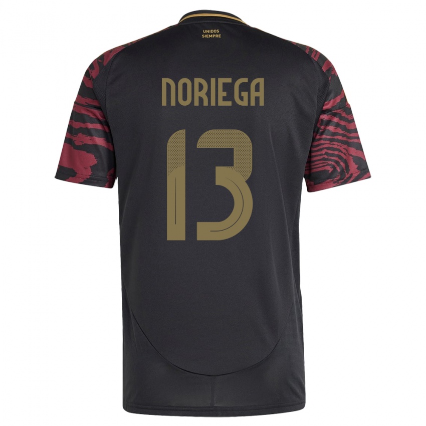 Bambino Maglia Perù Erick Noriega #13 Nero Kit Gara Away 24-26 Maglietta