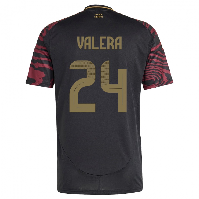 Bambino Maglia Perù Álex Valera #24 Nero Kit Gara Away 24-26 Maglietta