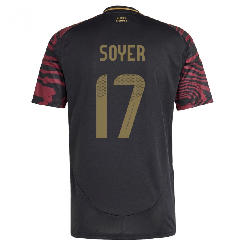 Bambino Maglia Perù Bassco Soyer #17 Nero Kit Gara Away 24-26 Maglietta