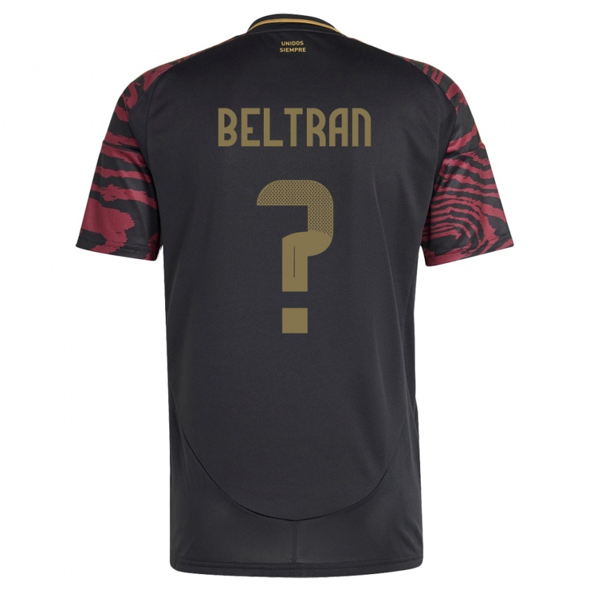 Bambino Maglia Perù Adrián Beltrán #0 Nero Kit Gara Away 24-26 Maglietta