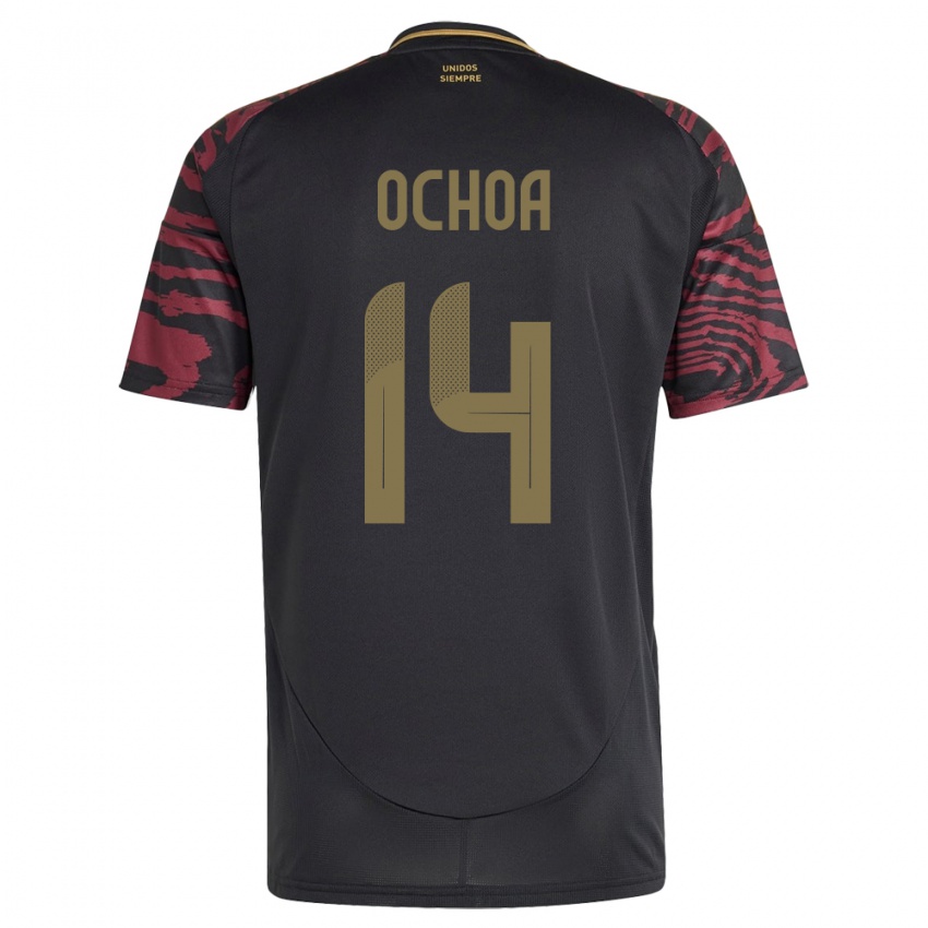 Bambino Maglia Perù Victoria Ochoa #14 Nero Kit Gara Away 24-26 Maglietta