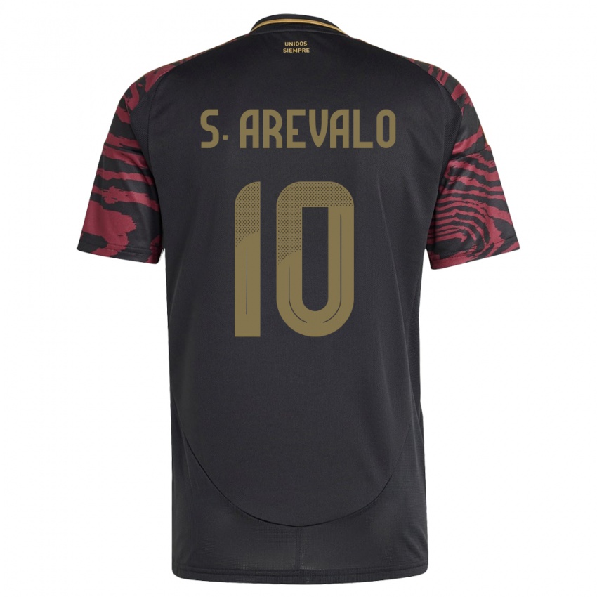 Bambino Maglia Perù Sandra Arévalo #10 Nero Kit Gara Away 24-26 Maglietta