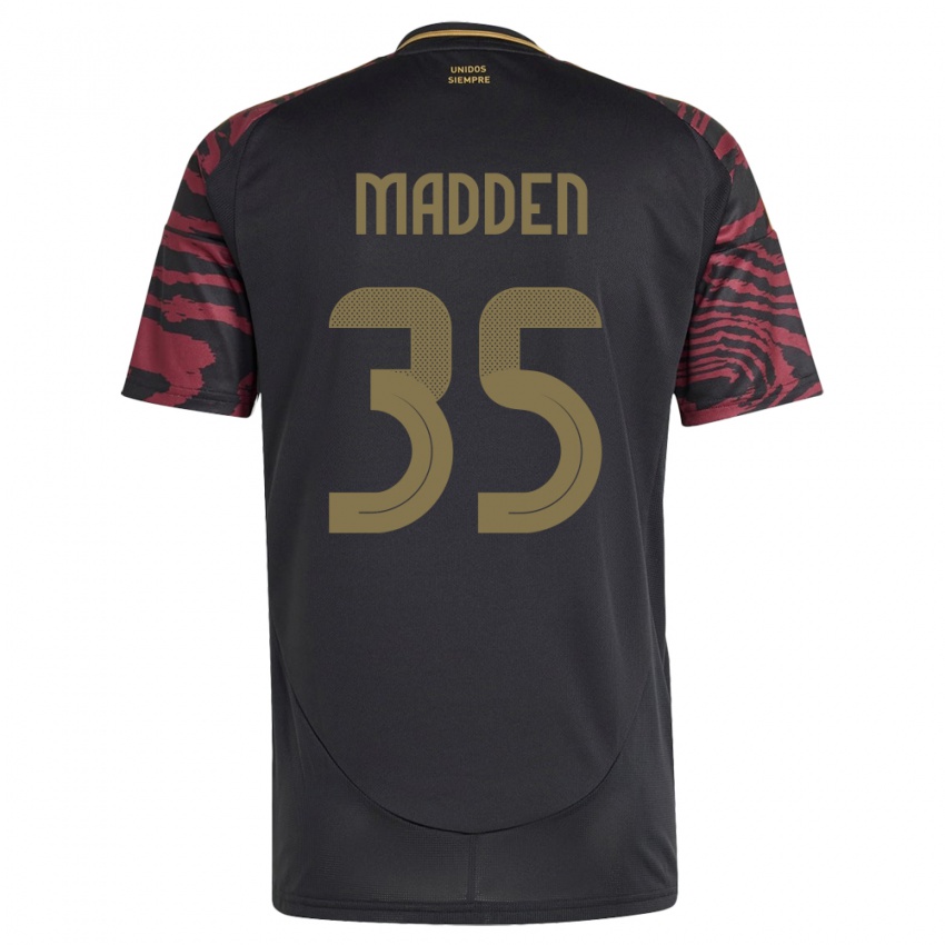 Bambino Maglia Perù Savannah Madden #35 Nero Kit Gara Away 24-26 Maglietta