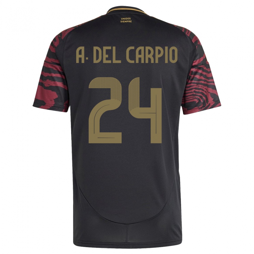 Bambino Maglia Perù Annie Del Carpio #24 Nero Kit Gara Away 24-26 Maglietta