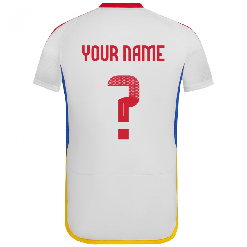 Bambino Maglia Venezuela Il Tuo Nome #0 Bianco Kit Gara Away 24-26 Maglietta