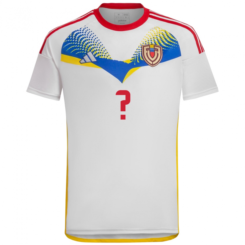 Bambino Maglia Venezuela Il Tuo Nome #0 Bianco Kit Gara Away 24-26 Maglietta