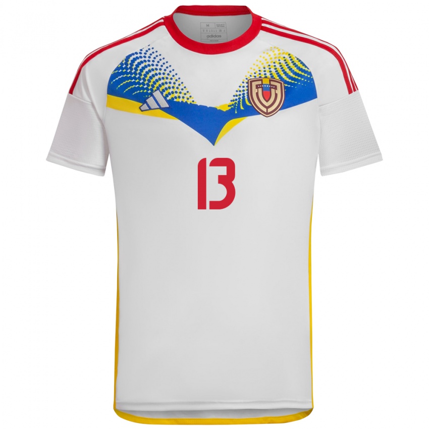 Bambino Maglia Venezuela Jesús Paz #13 Bianco Kit Gara Away 24-26 Maglietta