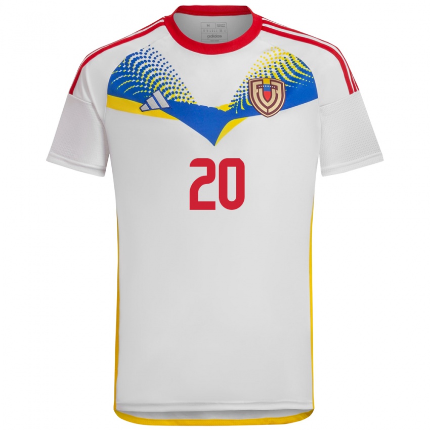 Bambino Maglia Venezuela Anderson Contreras #20 Bianco Kit Gara Away 24-26 Maglietta