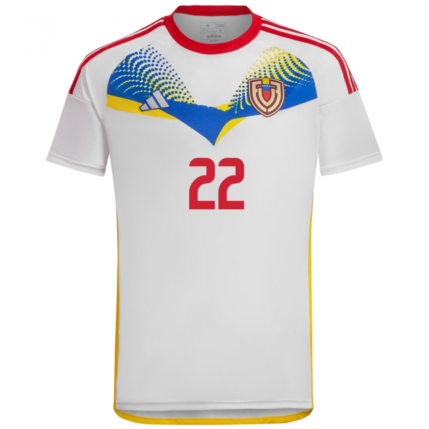 Bambino Maglia Venezuela Lewuis Peña #22 Bianco Kit Gara Away 24-26 Maglietta