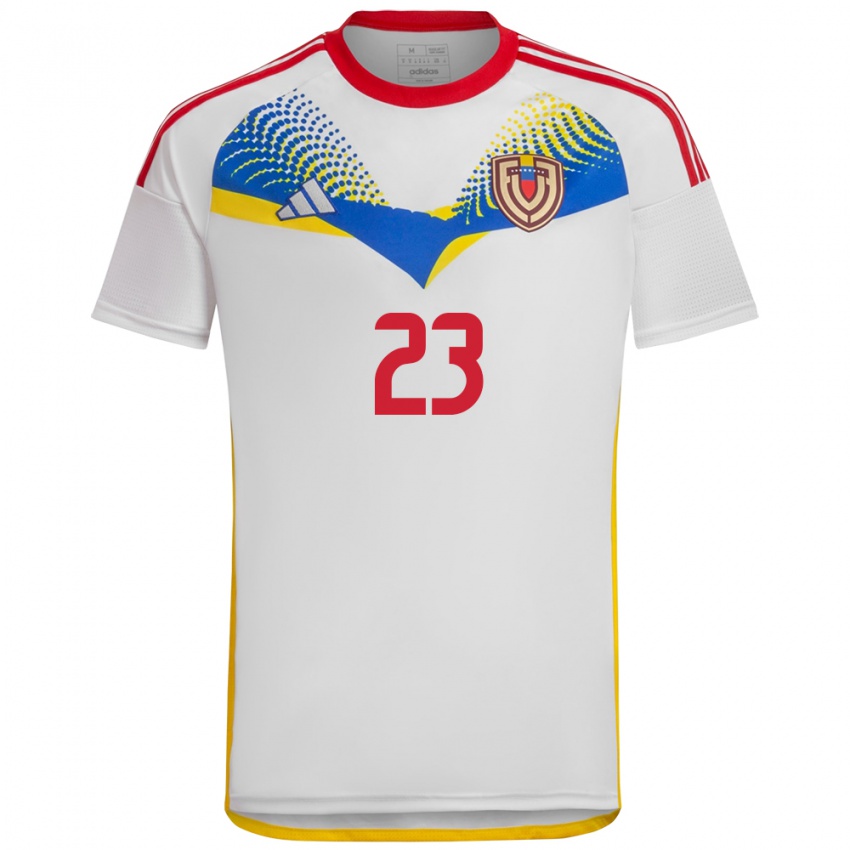 Bambino Maglia Venezuela Keiber Roa #23 Bianco Kit Gara Away 24-26 Maglietta