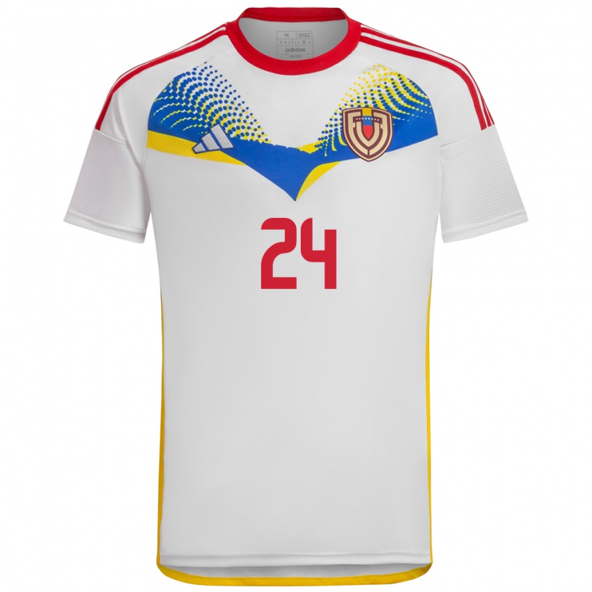 Bambino Maglia Venezuela Kervin Andrade #24 Bianco Kit Gara Away 24-26 Maglietta