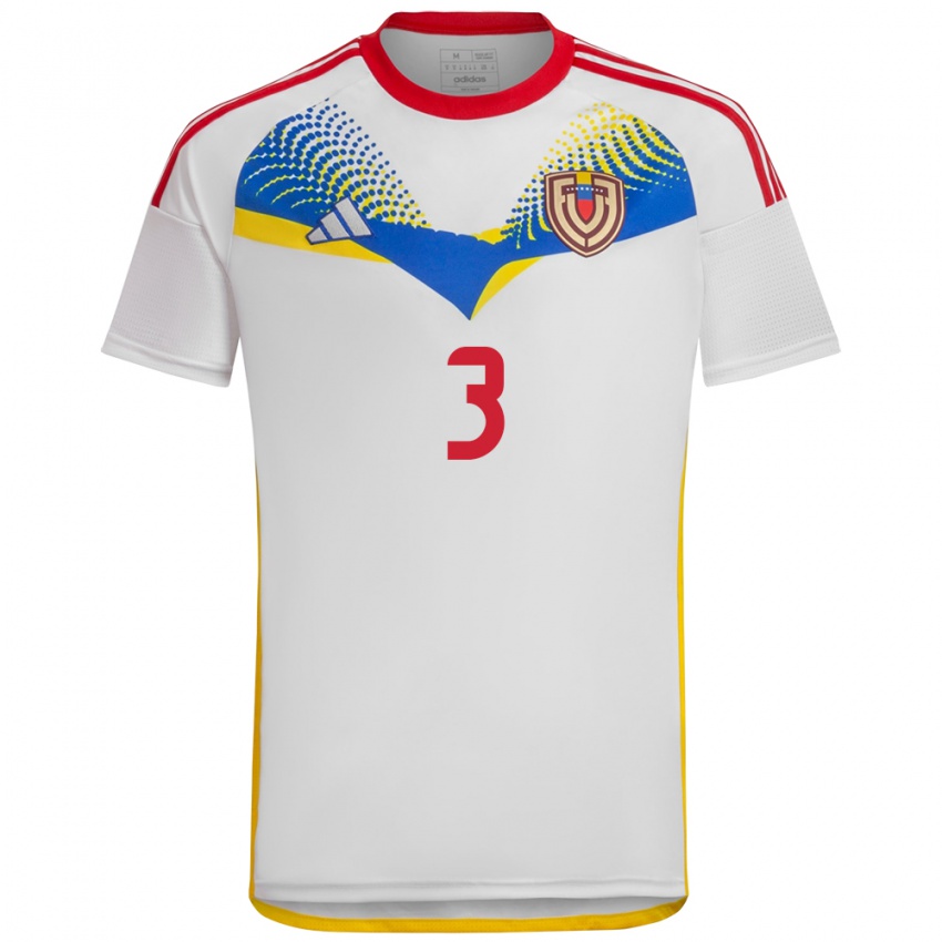 Bambino Maglia Venezuela Yordan Osorio #3 Bianco Kit Gara Away 24-26 Maglietta