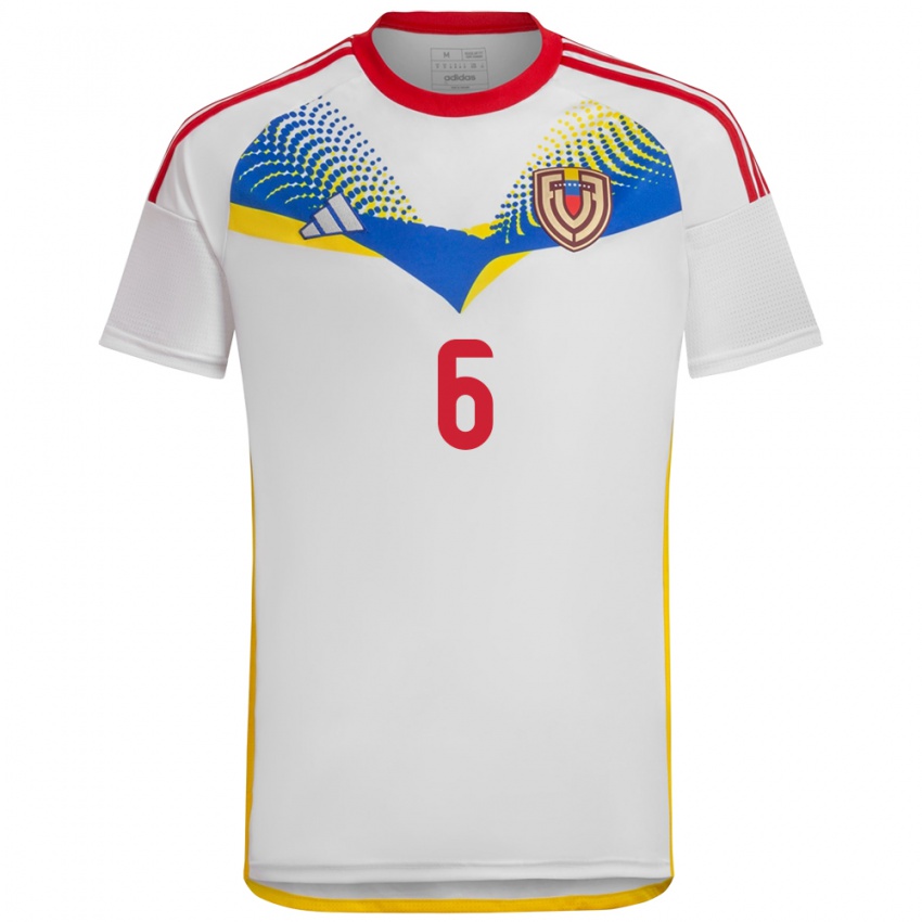 Bambino Maglia Venezuela Rai Hidalgo #6 Bianco Kit Gara Away 24-26 Maglietta