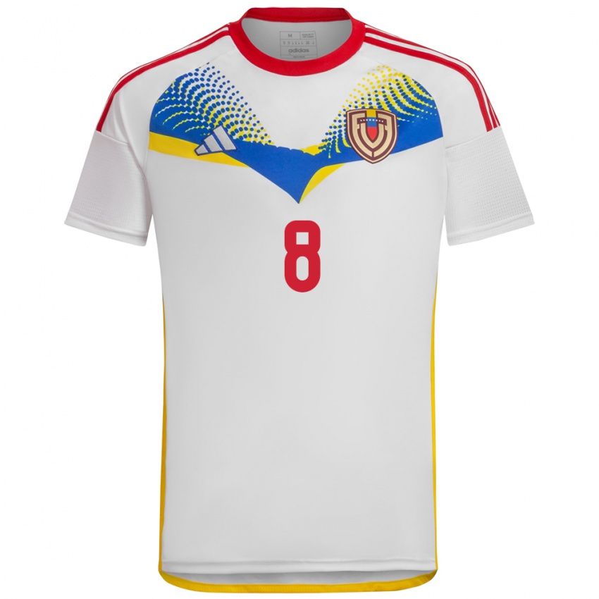 Bambino Maglia Venezuela Sonia O'neill #8 Bianco Kit Gara Away 24-26 Maglietta