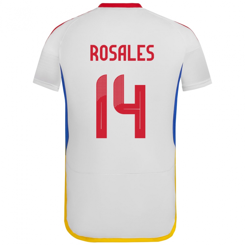 Bambino Maglia Venezuela Roberto Rosales #14 Bianco Kit Gara Away 24-26 Maglietta