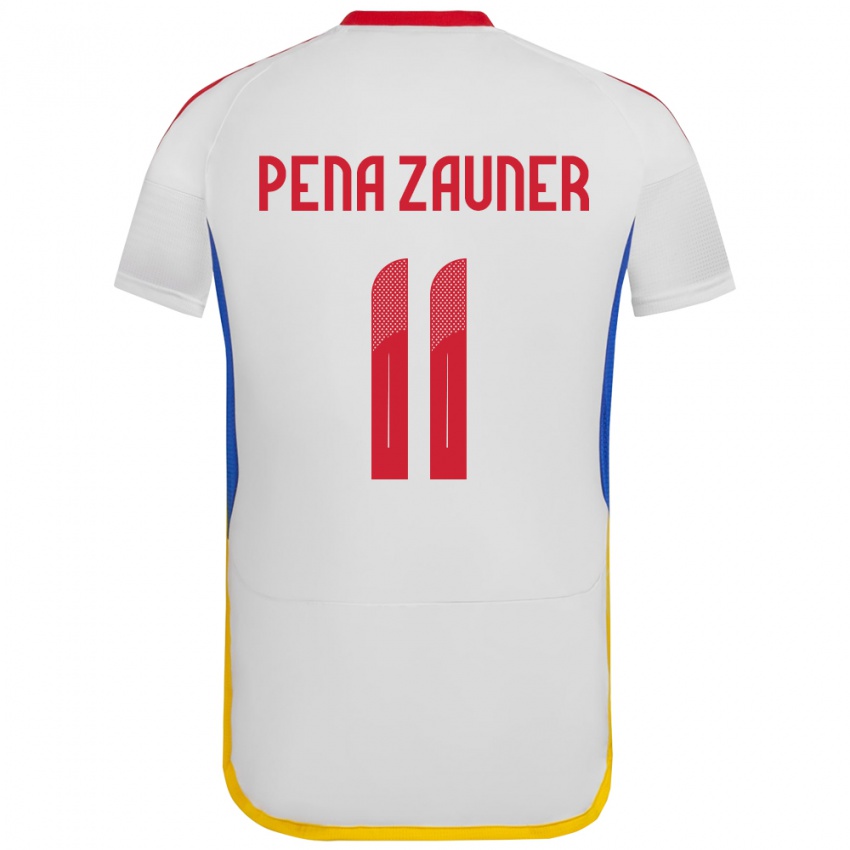 Bambino Maglia Venezuela Enrique Peña Zauner #11 Bianco Kit Gara Away 24-26 Maglietta