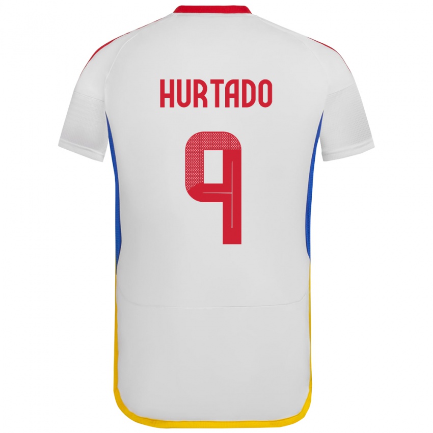 Bambino Maglia Venezuela Jan Hurtado #9 Bianco Kit Gara Away 24-26 Maglietta