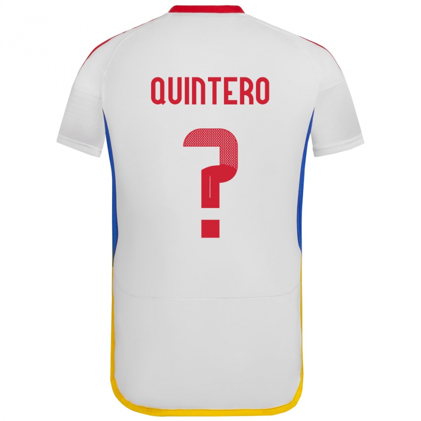 Bambino Maglia Venezuela Teo Quintero #0 Bianco Kit Gara Away 24-26 Maglietta