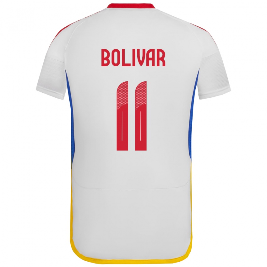 Bambino Maglia Venezuela Jovanny Bolívar #11 Bianco Kit Gara Away 24-26 Maglietta