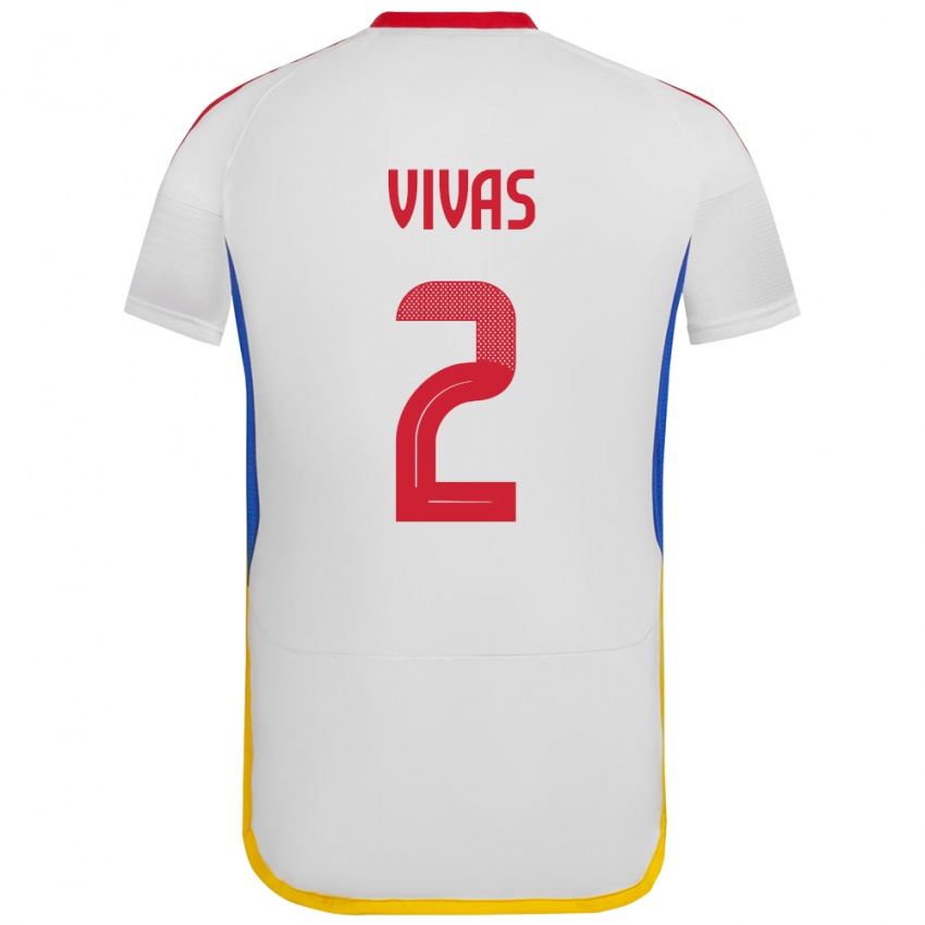 Bambino Maglia Venezuela Carlos Vivas #2 Bianco Kit Gara Away 24-26 Maglietta