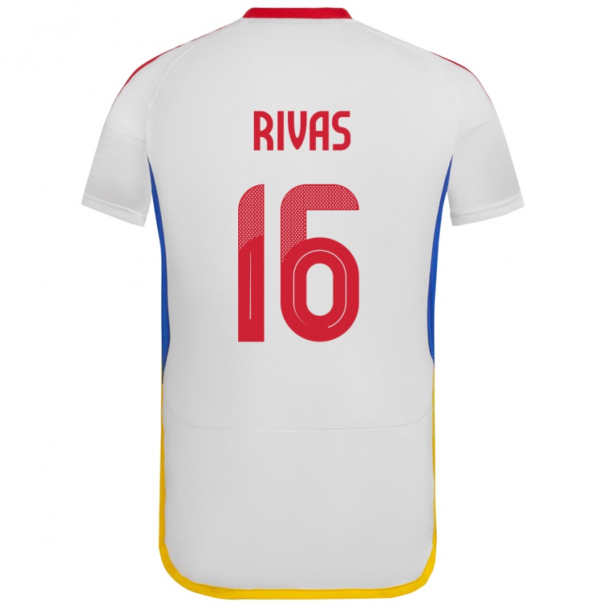 Bambino Maglia Venezuela Renne Rivas #16 Bianco Kit Gara Away 24-26 Maglietta