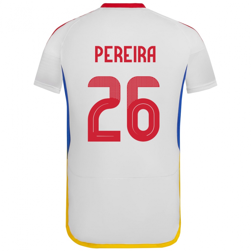 Bambino Maglia Venezuela Daniel Pereira #26 Bianco Kit Gara Away 24-26 Maglietta