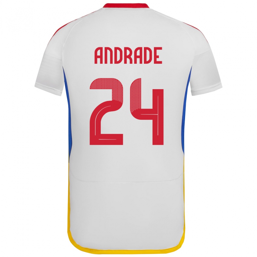 Bambino Maglia Venezuela Kervin Andrade #24 Bianco Kit Gara Away 24-26 Maglietta