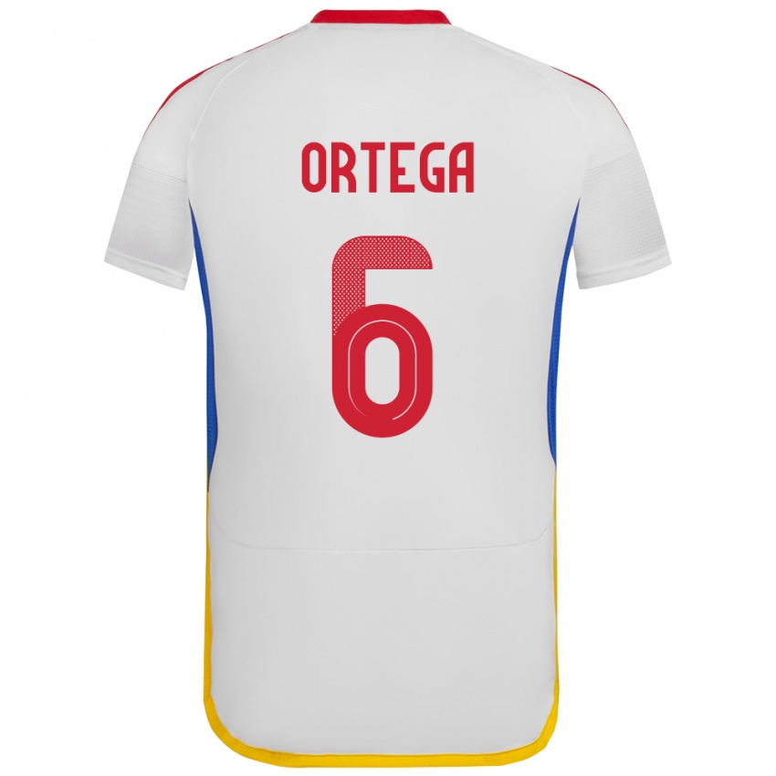 Bambino Maglia Venezuela Bryant Ortega #6 Bianco Kit Gara Away 24-26 Maglietta