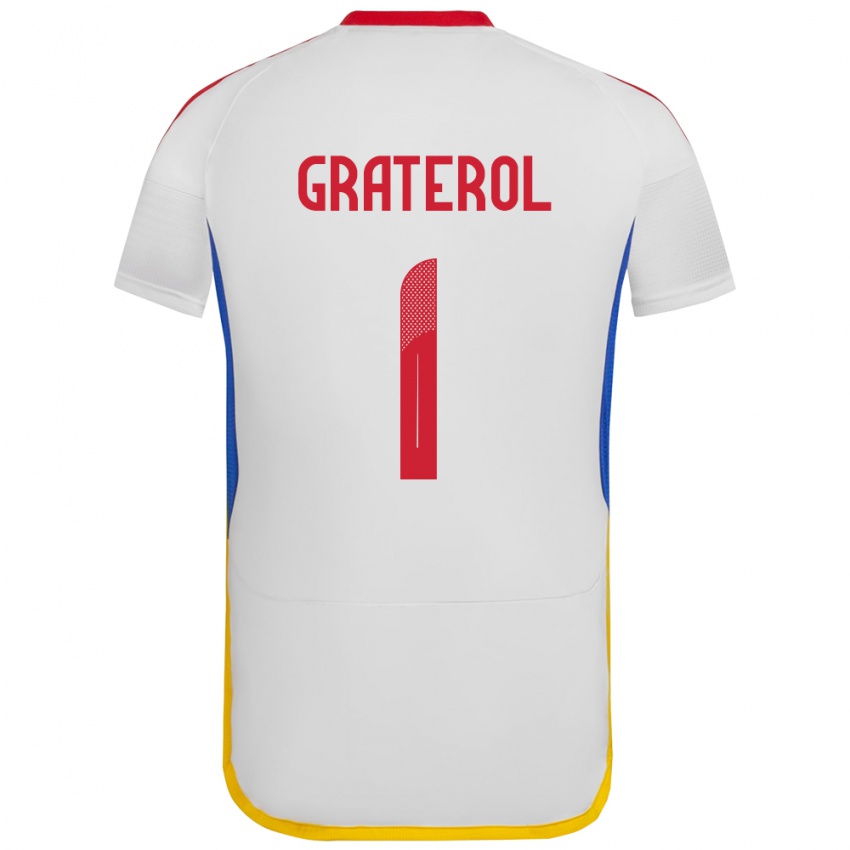 Bambino Maglia Venezuela Joel Graterol #1 Bianco Kit Gara Away 24-26 Maglietta