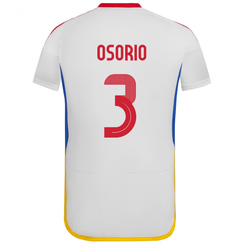 Bambino Maglia Venezuela Yordan Osorio #3 Bianco Kit Gara Away 24-26 Maglietta